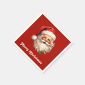 Holly Jolly Santa Claus Retro Serviette (Ecke)
