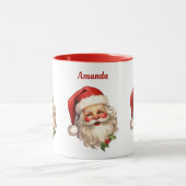 Holly Jolly Santa Claus Retro Tasse (Zentrum)