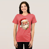 Holly Jolly Santa Claus Retro Tri-Blend Shirt (Vorderseite voll)