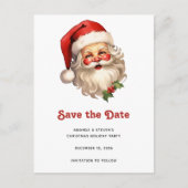 Holly Jolly Santa Claus Retro Weihnachten Ankündigungspostkarte (Vorderseite)