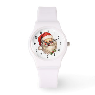 Holly Jolly Santa Claus Retro Weihnachten Armbanduhr