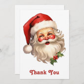 Holly Jolly Santa Claus Retro Weihnachten Dankeskarte (Vorne/Hinten)