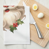 Holly Jolly Santa Claus Retro Weihnachten Geschirrtuch (Viertel Falte)