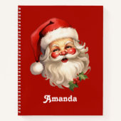 Holly Jolly Santa Claus Retro Weihnachten Notizblock (Vorderseite)