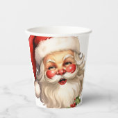 Holly Jolly Santa Claus Retro Weihnachten Pappbecher (Vorderseite)