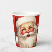 Holly Jolly Santa Claus Retro Weihnachten Pappbecher (Rückseite)