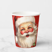 Holly Jolly Santa Claus Retro Weihnachten Pappbecher (Vorderseite)