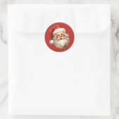 Holly Jolly Santa Claus Retro Weihnachten Runder Aufkleber (Tasche)