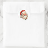 Holly Jolly Santa Claus Retro Weihnachten Runder Aufkleber (Tasche)