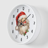 Holly Jolly Santa Claus Retro Weihnachten Uhr (Winkel)