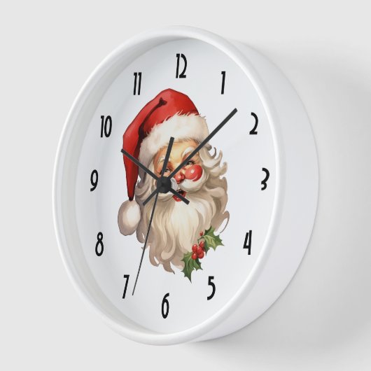 Holly Jolly Santa Claus Retro Weihnachten Uhr (Winkel)