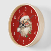 Holly Jolly Santa Claus Retro Weihnachten Uhr (Winkel)