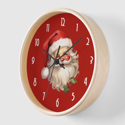 Holly Jolly Santa Claus Retro Weihnachten Uhr (Winkel)