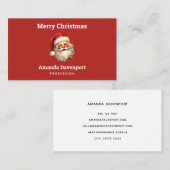 Holly Jolly Santa Claus Retro Weihnachten Visitenkarte (Vorne/Hinten)