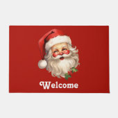 Holly Jolly Santa Claus Retro Weihnachten Willkomm Fußmatte (Vorderseite)