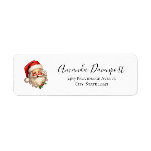 Holly Jolly Santa Claus Retro Weihnachtsadresse