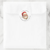 Holly Jolly Santa Claus Retro Weihnachtsadresse Runder Aufkleber (Tasche)