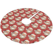 Holly Jolly Santa Claus Retro Weihnachtsmuster Polyester Weihnachtsbaumdecke (Schrägansicht)
