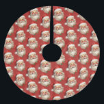 Holly Jolly Santa Claus Retro Weihnachtsmuster Polyester Weihnachtsbaumdecke<br><div class="desc">Tree Rock mit einer fröhlichen Abbildung eines Vintagen Weihnachtsmannes mit roten,  rosa Wangen. Tragen Sie seine klassische rote Weihnachtsmannmütze und seinen großen weißen Bart. Der heilige Geist dieses Designs wird durch einen Hauch von Heiligenschein unterstrichen.</div>