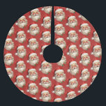 Holly Jolly Santa Claus Retro Weihnachtsmuster Polyester Weihnachtsbaumdecke<br><div class="desc">Tree Rock mit einer fröhlichen Abbildung eines Vintagen Weihnachtsmannes mit roten,  rosa Wangen. Tragen Sie seine klassische rote Weihnachtsmannmütze und seinen großen weißen Bart. Der heilige Geist dieses Designs wird durch einen Hauch von Heiligenschein unterstrichen.</div>