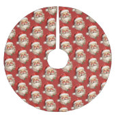 Holly Jolly Santa Claus Retro Weihnachtsmuster Polyester Weihnachtsbaumdecke (Vorderseite)