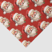 Holly Jolly Santa Claus Retro Weihnachtsmuster Seidenpapier (Ausschnitt)