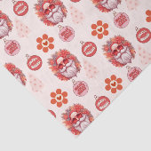 Holly Jolly Santa Vibes Pink Retro Holiday Seidenpapier (Ausschnitt)