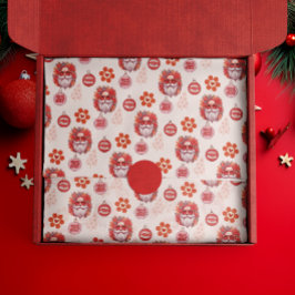 Holly Jolly Santa Vibes Pink Retro Holiday Seidenpapier