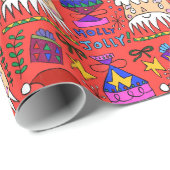 Holly Jolly Santa Wrapping Paper Geschenkpapier (Rolleneckpunkt)