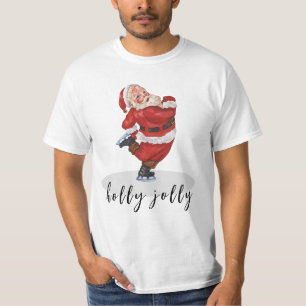 Holly Jolly Schlittschuh fahrender Weihnachtsmann T-Shirt