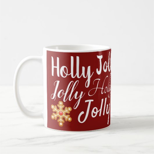Holly Jolly Script & Gingerbread Cookies Weihnacht Kaffeetasse (Links)