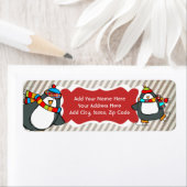 Holly Jolly Skaten Penguins Rücksendeadressen-Aufk (Insitu)