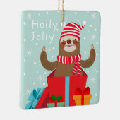 Holly Jolly Sloth Keramikornament (Rechts)