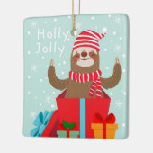 Holly Jolly Sloth Keramikornament (Links)