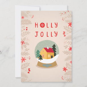 Holly Jolly Snow Globe - Ein gemütlicher Urlaub Feiertagskarte