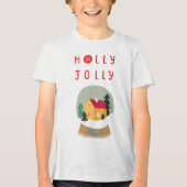 Holly Jolly Snow Globe - Ein gemütlicher Urlaub Tri-Blend Shirt (Vorderseite)