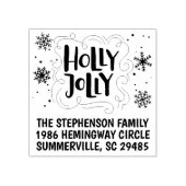 Holly Jolly Snowflakes Holiday Address Briefmarke Gummistempel (Prägung)
