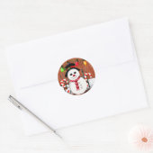 Holly Jolly Snowman Runder Aufkleber (Umschlag)