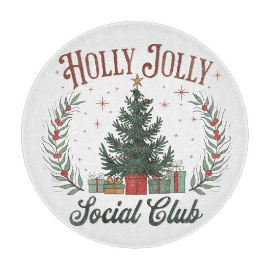 Holly Jolly Social Club Schneidebrett (Vorderseite)