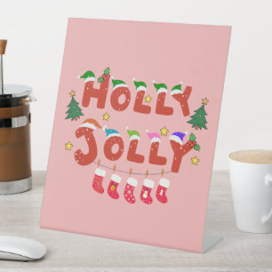 Holly Jolly Sockelschild