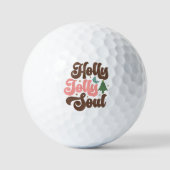 Holly Jolly Soul Retro Groovy Golfball (Vorderseite)