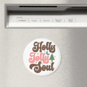 Holly Jolly Soul Retro Groovy Magnet (In Situ (Geschirrspüler))