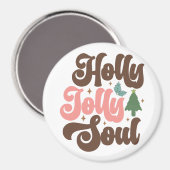Holly Jolly Soul Retro Groovy Magnet (Vorderseite/Rückseite)