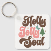 Holly Jolly Soul Retro Groovy Schlüsselanhänger (Vorderseite)