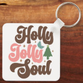 Holly Jolly Soul Retro Groovy Schlüsselanhänger (Rückseite)