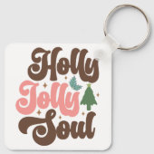 Holly Jolly Soul Retro Groovy Schlüsselanhänger (Rückseite)