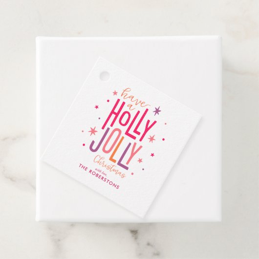 "Holly Jolly" Spaß und festliche Weihnachten Geschenkanhänger (Beispiel)