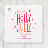 "Holly Jolly" Spaß und festliche Weihnachten Geschenkanhänger (Vorderseite)