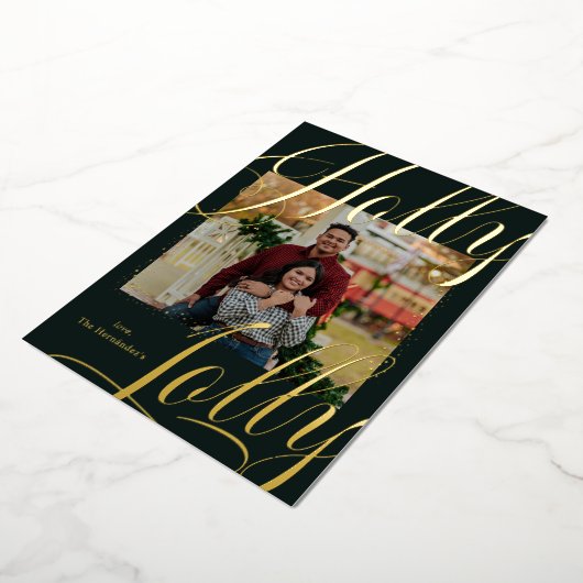 Holly Jolly Stars Foto Goldene Karte (Gedreht)