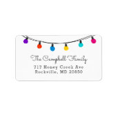Holly Jolly String Lights Holiday Rücksendeadresse Adressaufkleber (Vorne)